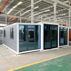 20ft Double Wing Expandable Container House with Glass Curtain Wall