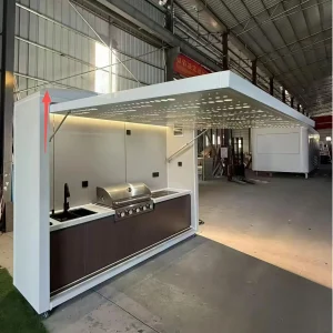 Foldable container kitchen cabin
